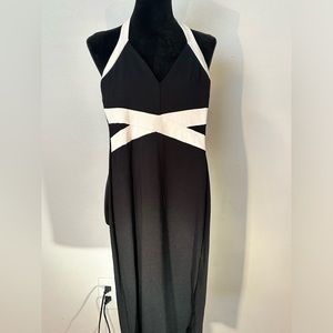 Halter Black & White Dress